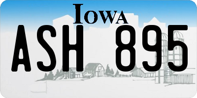 IA license plate ASH895