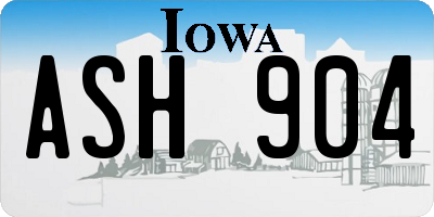 IA license plate ASH904