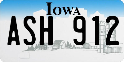 IA license plate ASH912