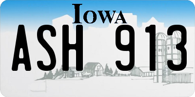IA license plate ASH913