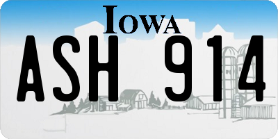 IA license plate ASH914
