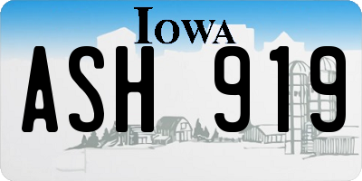 IA license plate ASH919