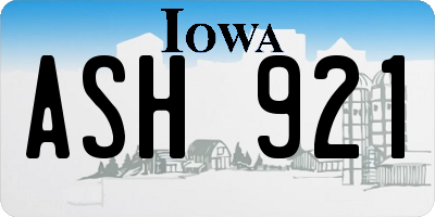 IA license plate ASH921