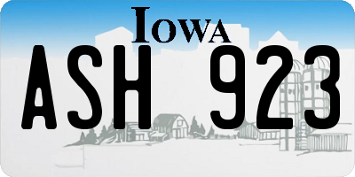 IA license plate ASH923