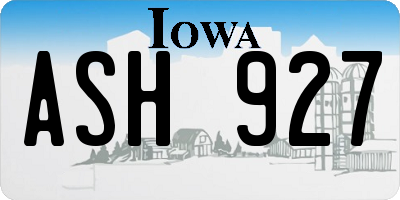 IA license plate ASH927
