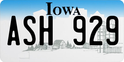 IA license plate ASH929