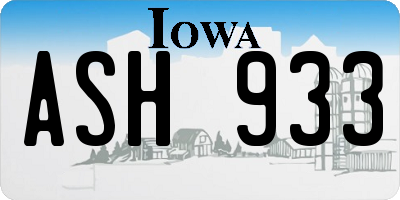 IA license plate ASH933