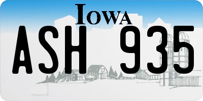 IA license plate ASH935