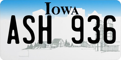 IA license plate ASH936