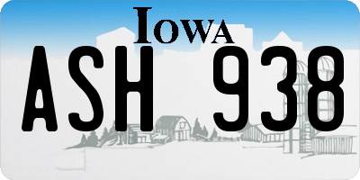 IA license plate ASH938