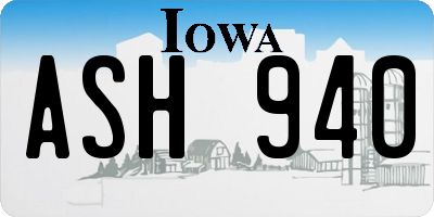 IA license plate ASH940