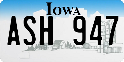 IA license plate ASH947