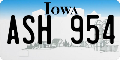 IA license plate ASH954