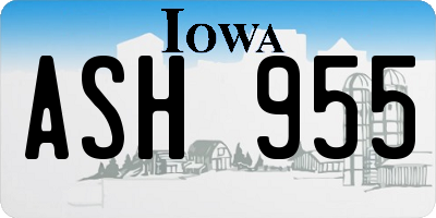 IA license plate ASH955