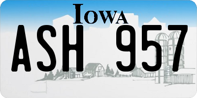 IA license plate ASH957