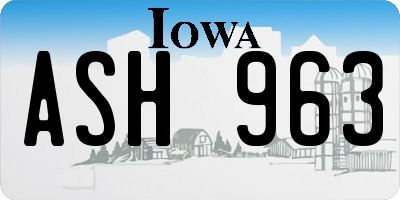 IA license plate ASH963