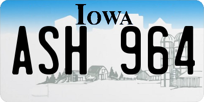 IA license plate ASH964