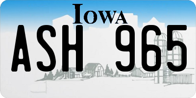 IA license plate ASH965