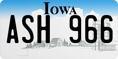 IA license plate ASH966