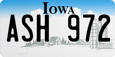 IA license plate ASH972