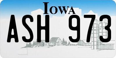IA license plate ASH973
