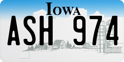 IA license plate ASH974