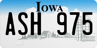 IA license plate ASH975