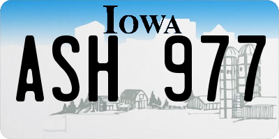 IA license plate ASH977