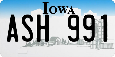 IA license plate ASH991