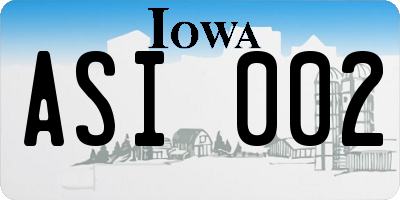 IA license plate ASI002