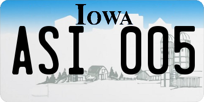 IA license plate ASI005
