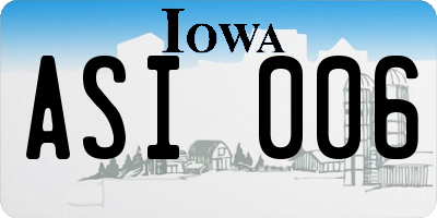 IA license plate ASI006