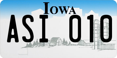 IA license plate ASI010