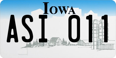 IA license plate ASI011