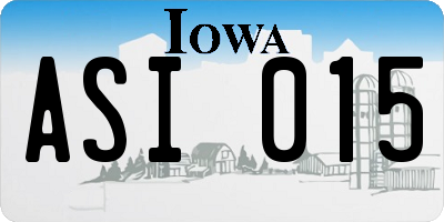 IA license plate ASI015