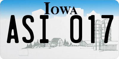 IA license plate ASI017