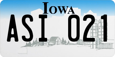 IA license plate ASI021