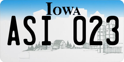 IA license plate ASI023