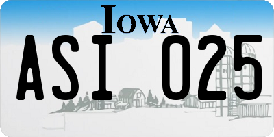 IA license plate ASI025