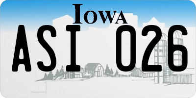 IA license plate ASI026