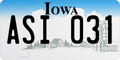 IA license plate ASI031