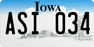 IA license plate ASI034