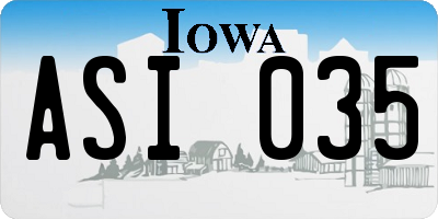 IA license plate ASI035