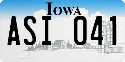 IA license plate ASI041