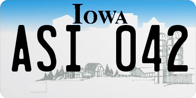 IA license plate ASI042