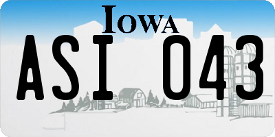 IA license plate ASI043