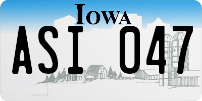 IA license plate ASI047