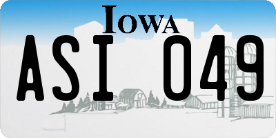 IA license plate ASI049