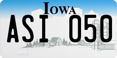 IA license plate ASI050