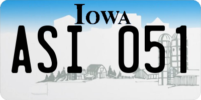 IA license plate ASI051
